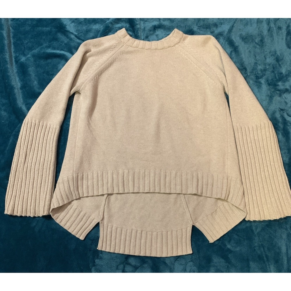 Tuckernuck Womens Oatmeal Finnegan Sweater‎ sz S Crew Neck Pullover High-Low Hem - Picture 3 of 6